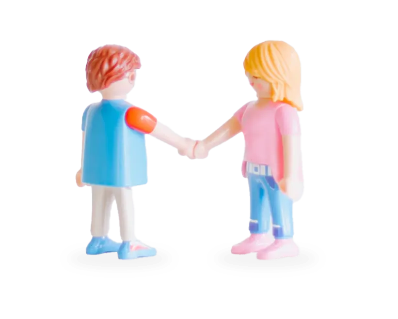 Foto: Pawel Czerwinski / unsplash.com Handschlag Playmobil
